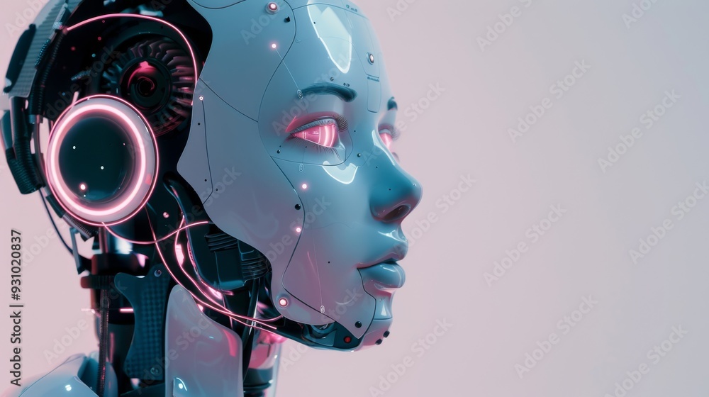 Poster Robotic humanoid head with advanced AI technology