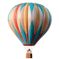 Fototapeta premium Vibrant Hot Air Balloon - High-Resolution 3D Illustration on Transparent Background