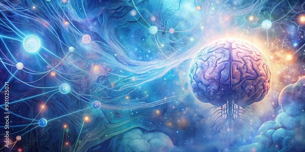 Poster the illuminated mind: a human brain intertwined with glowing circuitry, symbolizing the power and po