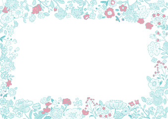 カラフルボタニカルな花柄のフレームD