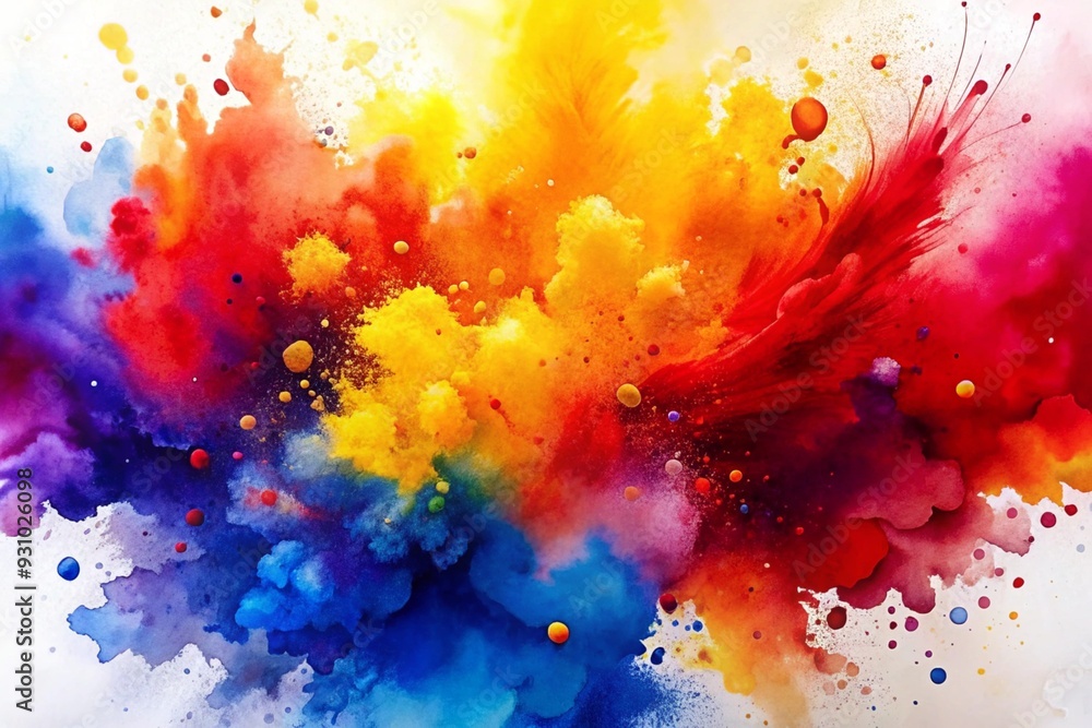 Poster abstract color explosion: a vibrant burst of color explodes across the canvas, creating an abstract 