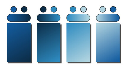 Set of vector gradient background. Cover set design with midnight blue, dark blue, blue, baby blue color. Beautiful abstract gradient for covers, wallpapers, branding, business cards