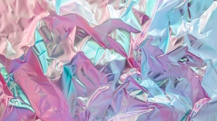 Trendy holographic backdrop in pale violet, pink, mint with scratches.