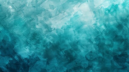 Abstract teal watercolor paint background with fluid texture in blue and green hues, ideal for backgrounds and banners.