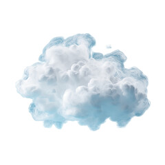 realistic white cloud isolate on transparent background. Generative ai