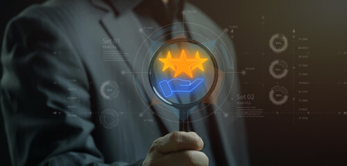 Reputation icon, credibility concept, handshake partnership and agreement symbol. Trust for...