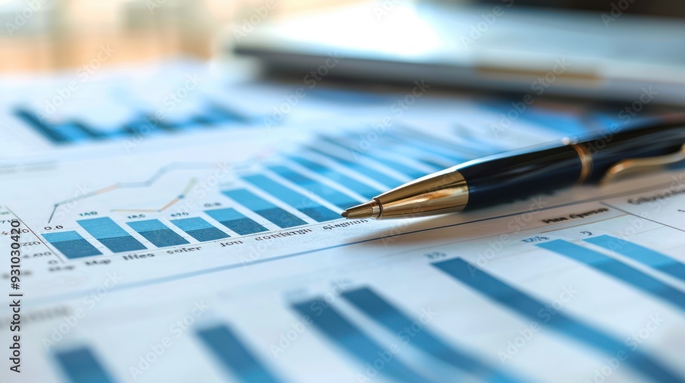 Poster analyzing data with pen