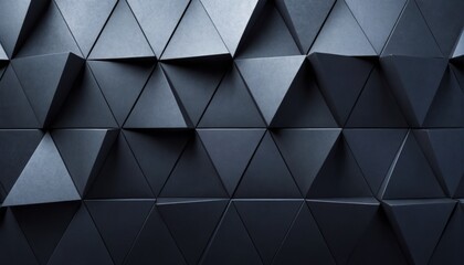 Obraz premium Close-up black background multiple triangular shapes arranged gr