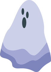 Friendly ghost character with a surprised expression, ideal for halloween themed designs