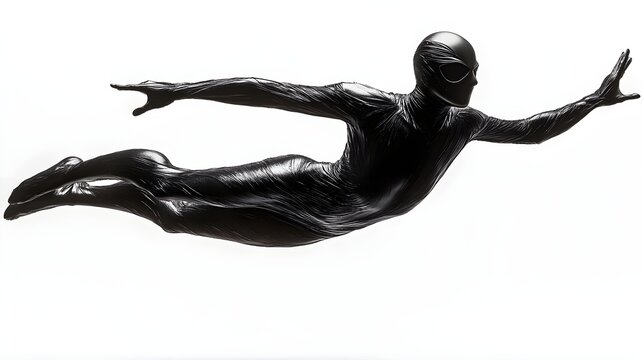Eerie masked dancer floating gracefully, dark Halloween theme, spectral shadows, hyper-detailed, isolated on white background