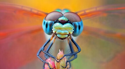 Close-Up Portrait of a Dragonfly's Face
