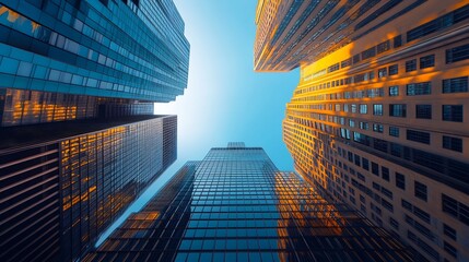 Cityscape with Skyscrapers Reaching for the Sky