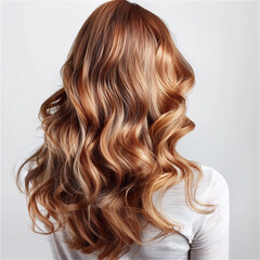 Naklejka premium Shiny wavy balayage hair,
