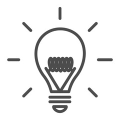glowing bulb, electric lighting, light bulb - editable stroke, pixel perfect