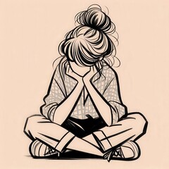 girl sitting on sad feel