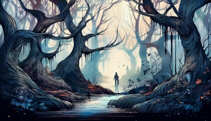 night in the forest