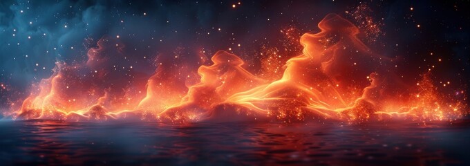 Fototapeta premium Fiery Abstract Landscape