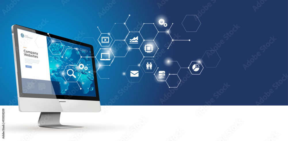 Canvas Prints digital network banner