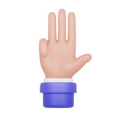 purple hand gesture 3d illustration