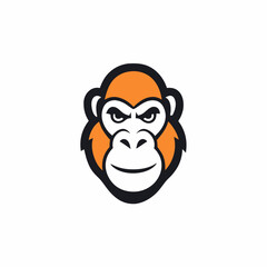 Gorilla head gaming mascot logo isolated vector art illustration on a white background
