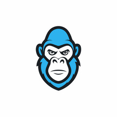 Gorilla head gaming mascot logo isolated vector art illustration on a white background