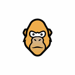 Gorilla head gaming mascot logo isolated vector art illustration on a white background