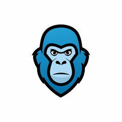 Gorilla head gaming mascot logo isolated vector art illustration on a white background