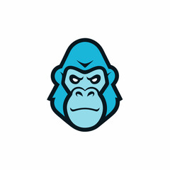 Gorilla head gaming mascot logo isolated vector art illustration on a white background