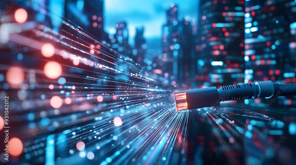 Aufkleber digital data flow: a connection to the future