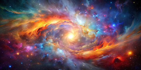 Fototapeta premium Bursting Nebula, nebula and galaxy