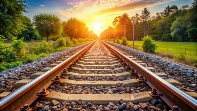 Railway tracks for transportation, railroads, trains, transportation, infrastructure, metal, travel, technology