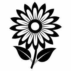 Chamomile isolated on white, daisy vector illustration, daisy vector art, daisy silhouette, flowers icon, chamomiles line art, eps