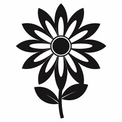 Fototapeta premium Chamomile isolated on white, daisy vector illustration, daisy vector art, daisy silhouette, flowers icon, chamomiles line art, eps