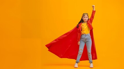 Full body of cute super girl