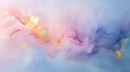 Fototapeta premium An abstract art piece dominated by soft, swirling gradients of pastel colors.