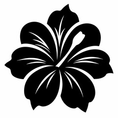 Fototapeta premium lily isolated on white, hibiscus vector illustration, hibiscus vector art, hibiscus silhouette, flowers icon, lilys line art, eps