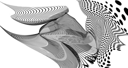 Abstract black and white fluid background  for banner