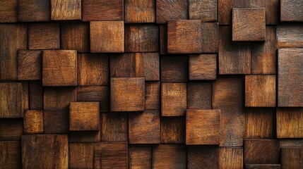 Fototapeta premium Wooden Block Wall Texture