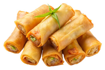 Egg Rolls Top View on Transparent Background