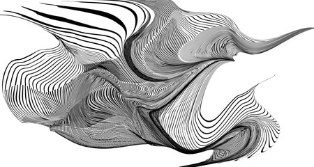 Abstract black and white fluid background  for banner