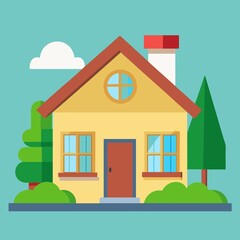 illustration of a house with a roof