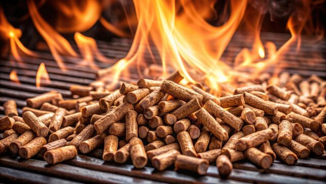 Hardwood pellets for food smoking on a grill , bbq, smoking, grilling, hardwood, pellets, cooking, flavor, smoke, wood