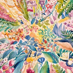 Floral Burst: A Watercolor Garden