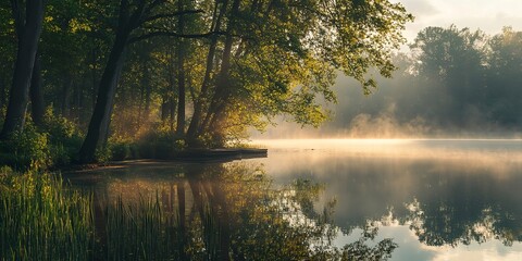 Fototapeta premium lake in the morning 