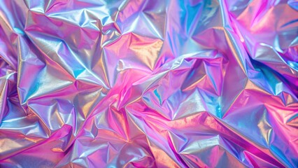 Creased pink holographic background featuring a shimmering iridescent texture, pink, holographic, background, creased