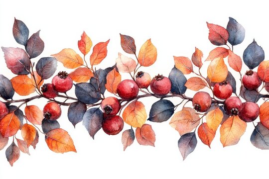 Boho Christmas garland of dried berries and leaves 770 autumn, leaf, food, leaves, nature, flower, fall, rose, yellow, plant, isolated, tree, season, closeup, orange, brown, dry, decoration, close-up,
