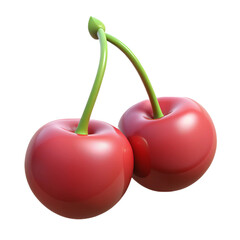 two cherries isolated on white background