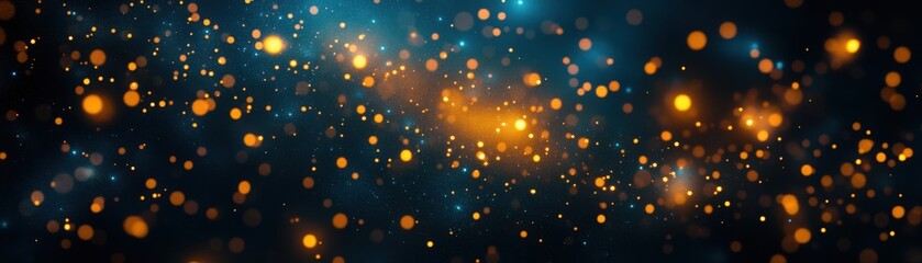 Fototapeta premium A captivating cosmic scene featuring vibrant stars and glowing particles amidst deep space, evoking wonder and exploration.