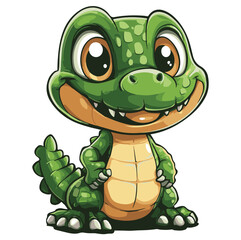 Fototapeta premium standing crocodile mascot cartoon illustration, generative ai