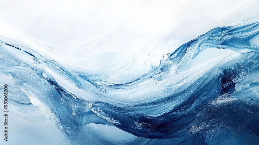 Poster abstract blue wave texture with soft gradients and flowing lines, perfect for background or artistic